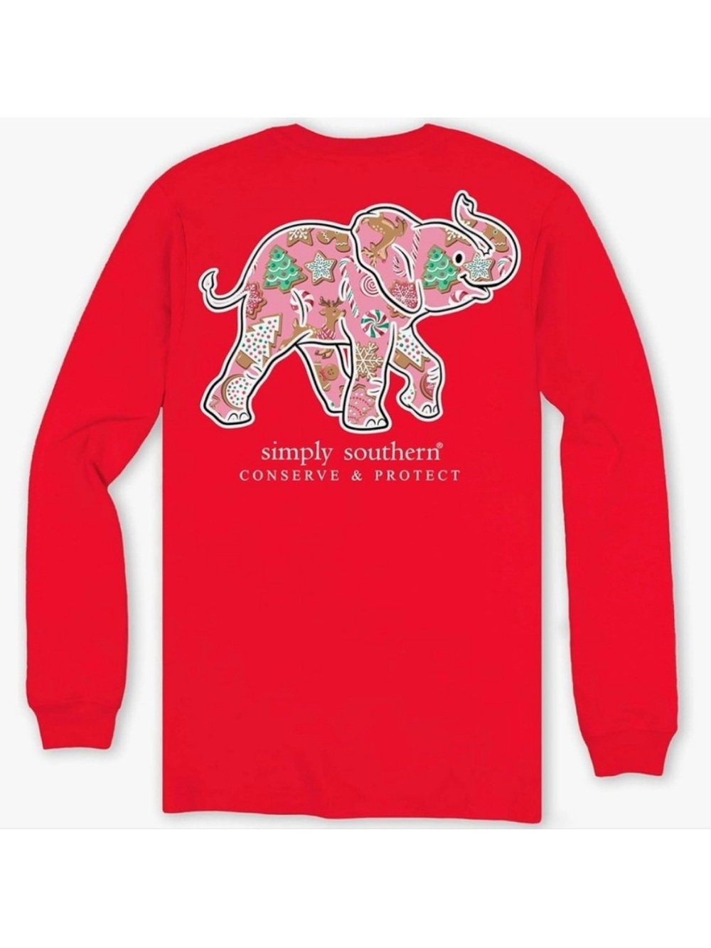 New Simply Southern Christmas Holiday Peppermint Elephant Size XXL 2XL